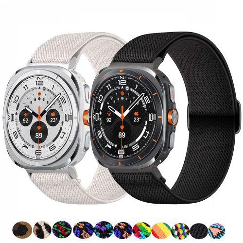 Adjustable Elastic Nylon Loop Watch Strap For Samsung Galaxy Watch Ultra 47mm Watch Band（NLB-390）