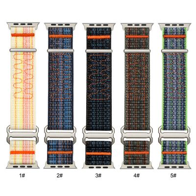 Nylon Braided Loop Ring Buckle Watch Strap For Apple Watch Ultra 2 49mm Band For Iwatch 9 8 7 6 5 38 40 41 42 44 45 Mm（NLB-401）