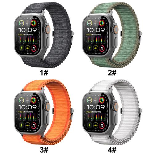 New Nylon Woven Loop Watch Strap For Apple Watch Ultra 2 49mm Band For Iwatch 10 9 8 7 6 5 38 40 41 42 44 45 Mm（NLB-406）