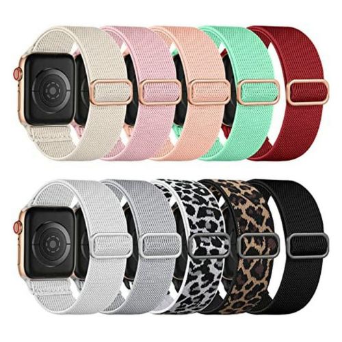 Woven Loop Elastic Nylon Watch Strap For Apple Watch Ultra 2 Band 49mm For Iwatch Series 10 9 8 7 6 5 38 40 41 42 44 45 46 mm (NLB-482)