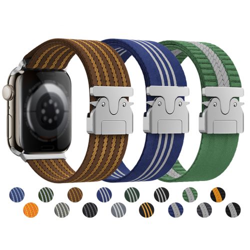 Parachute Buckle Nylon Braided Watch Strap For Apple Watch Ultra 2 Band 49mm For Iwatch Series 10 9 8 41 42 44 45 46 mm (NLB-488)